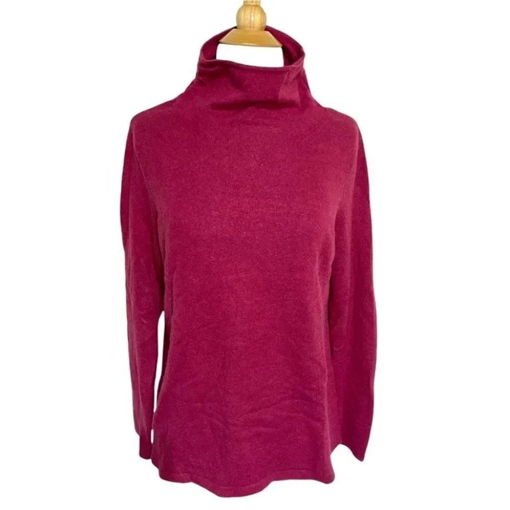 100% Cashmere Burgundy Turtleneck Sweater Women's M Luxury Holiday‎ Office core